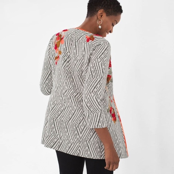 Chico's Artisan Printed Trim Applique Jacket - Picture 3 of 8